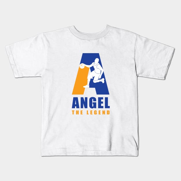 Angel Custom Player Basketball Your Name The Legend Kids T-Shirt by Baseball Your Name